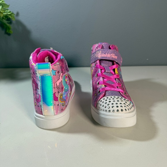 Skechers Twinkle Toes Girls Unicorn Light Up High Top Sneakers Size 2.5 - Picture 5 of 16
